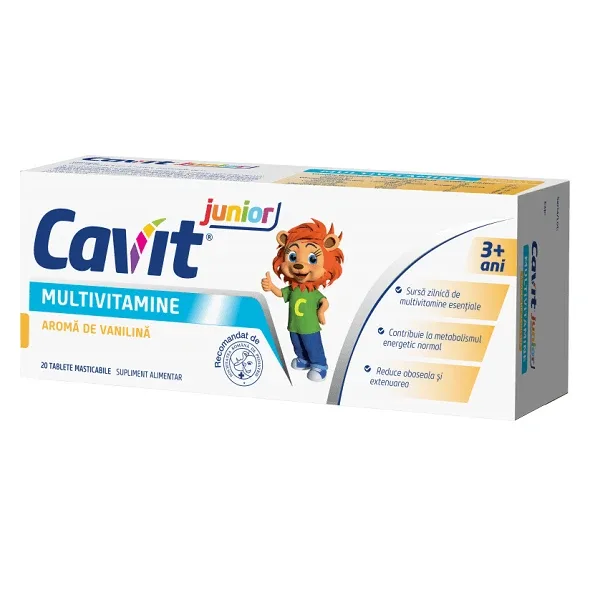 Multivitamine cu aroma de vanilie Cavit junior, 20 tablete masticabile, Biofarm — preț și oferte