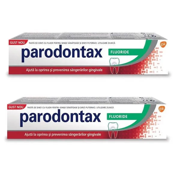Pachet Pastă de dinți Fluoride Parodontax, 75 + 75 ml, Gsk HALEON — preț și oferte