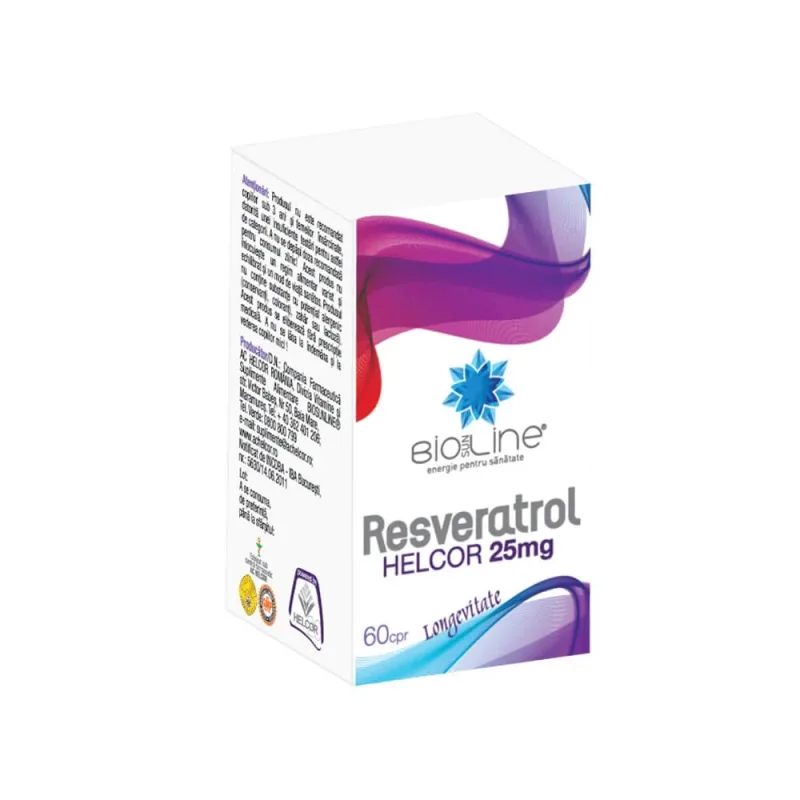 Resveratrol 25mg, 60 comprimate, Helcor — preț și oferte