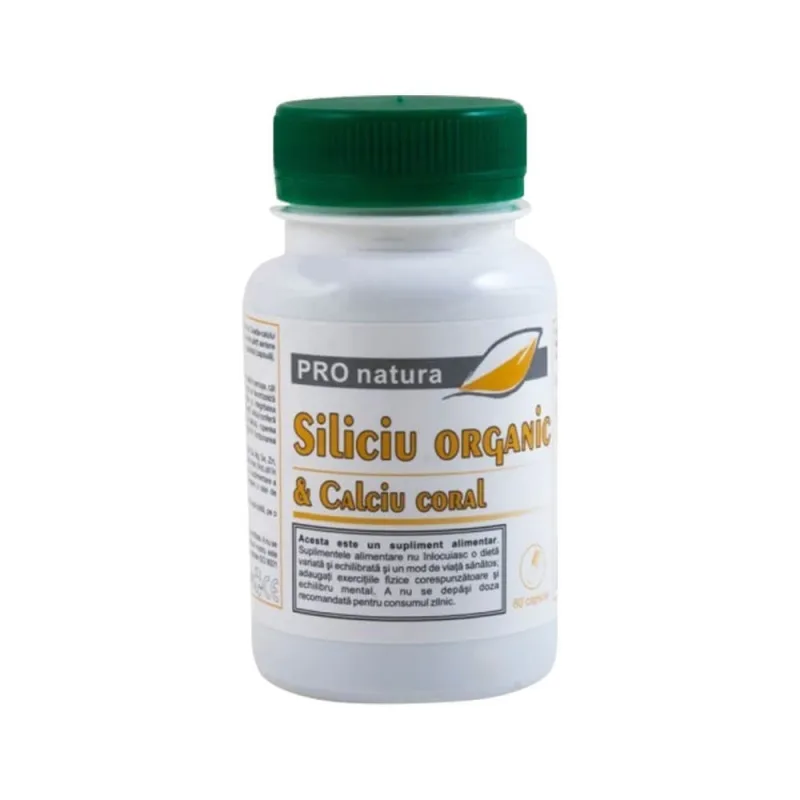 Siliciu Organic si Calciu Coral, 60 capsule, Pro Natura — preț și oferte