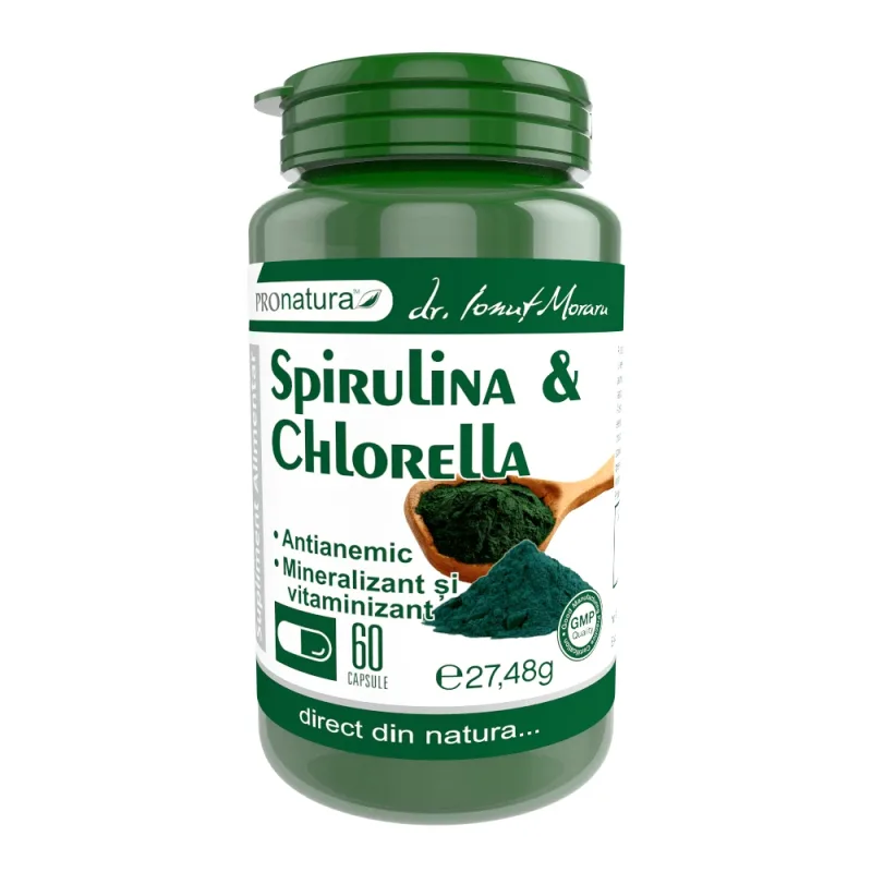 Spirulina & Chlorella, 60 capsule, Pro Natura — preț și oferte