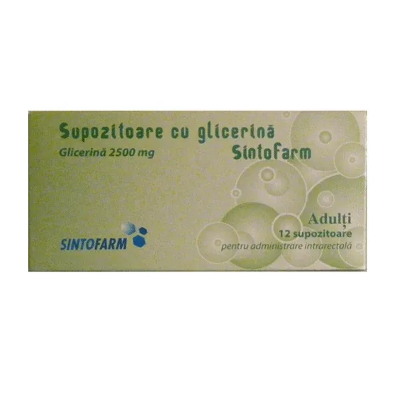 Supozitoarele cu glicerină pentru adulti, 12 bucati, Sintofarm — preț și oferte