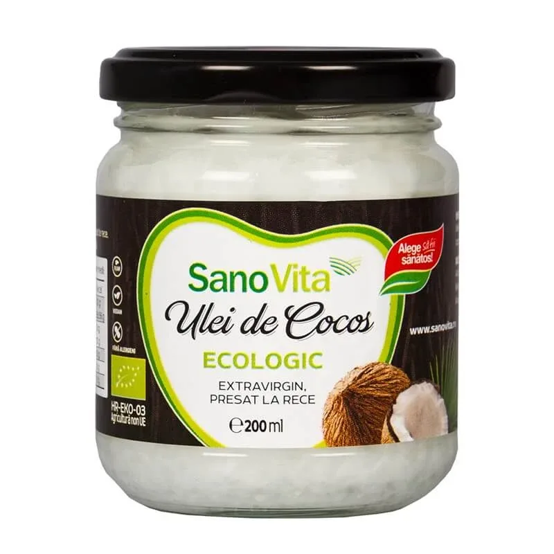 Ulei de cocos ecologic, 200 ml, Sanovita — preț și oferte