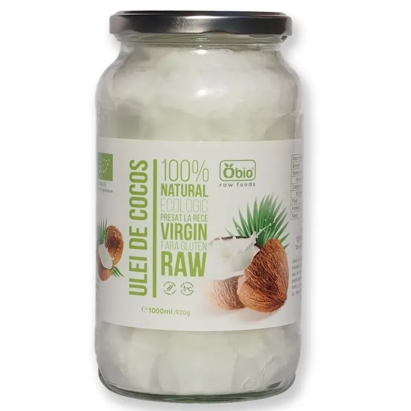 Ulei de cocos virgin presat la rece, 1000 g, Obio — preț și oferte