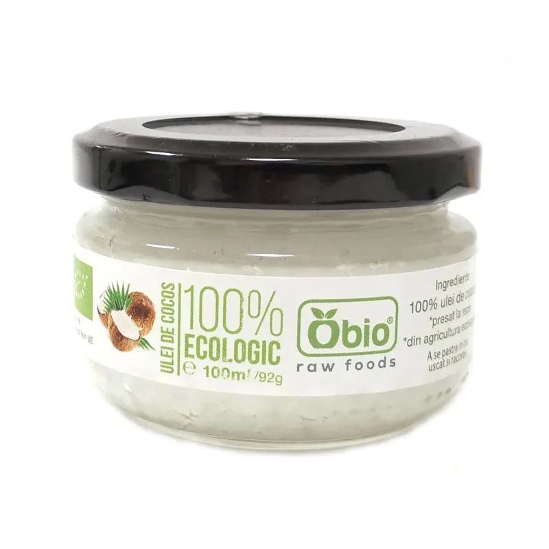 Ulei de cocos virgin raw bio, 100 ml, Obio — preț și oferte