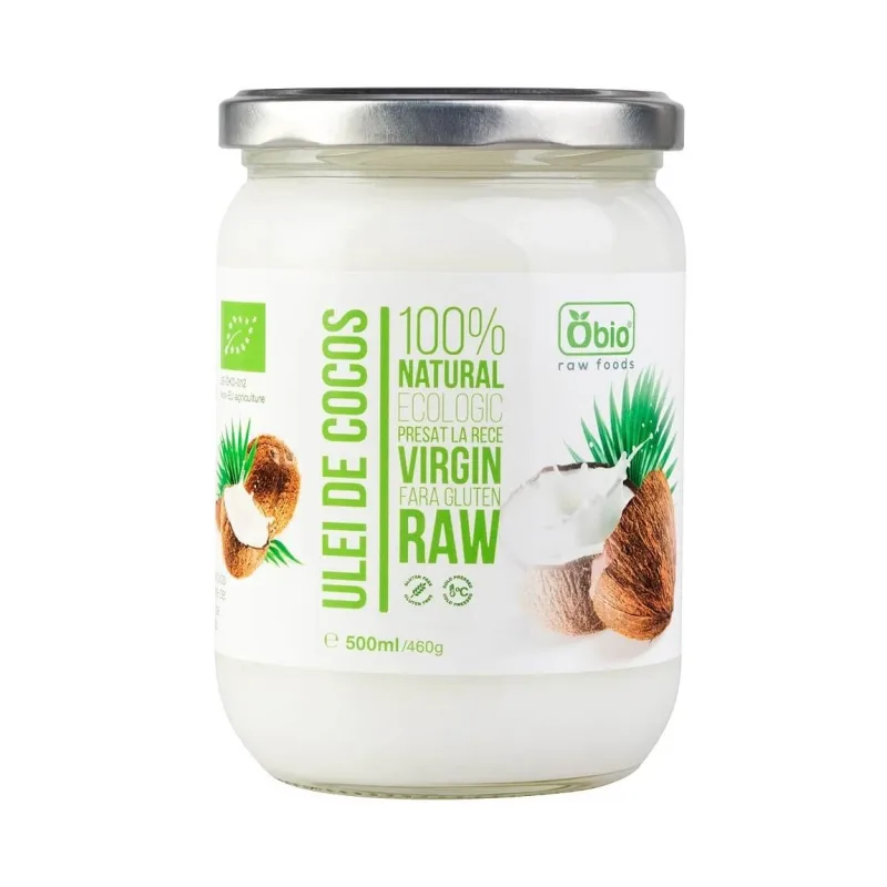 Ulei de cocos virgin presat la rece, 500 ml, Obio — preț și oferte