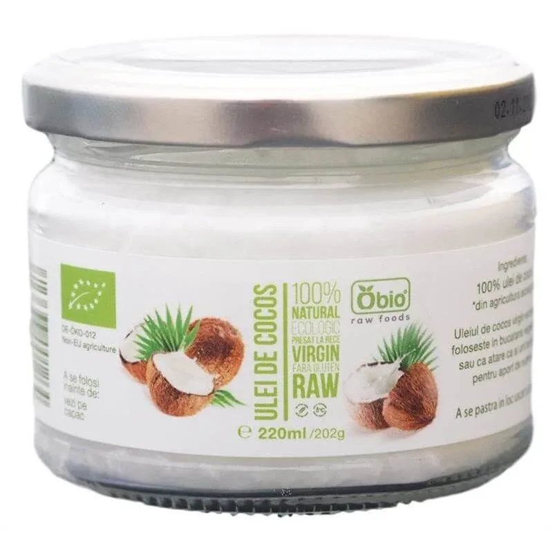 Ulei de cocos virgin presat la rece, 220 ml, Obio — preț și oferte