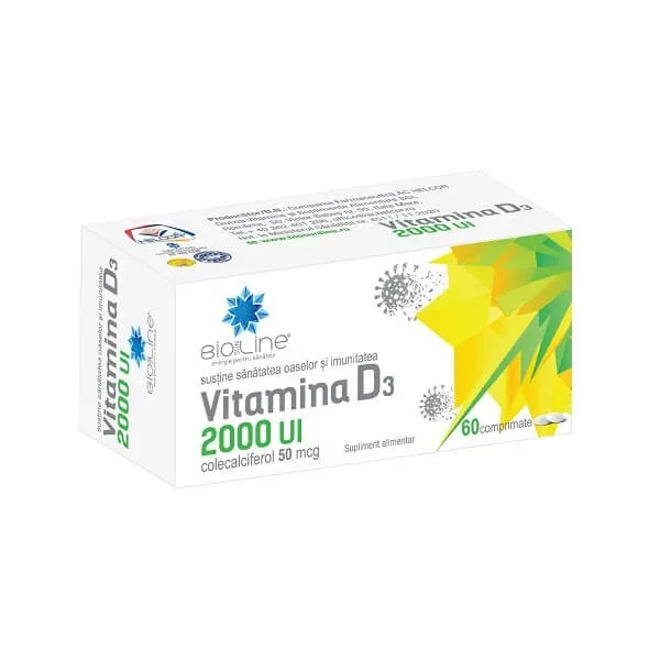 Vitamina D3 2000 UI, 60 comprimate, Helcor — preț și oferte
