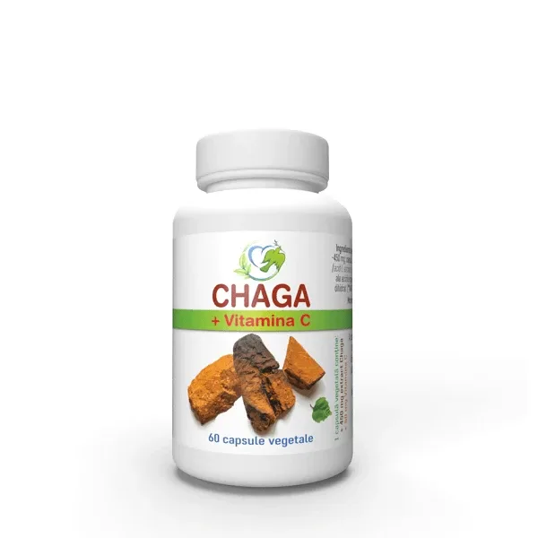 Chaga 450 mg + Vitamina C, 60 capsule, Justin Pharma — preț și oferte