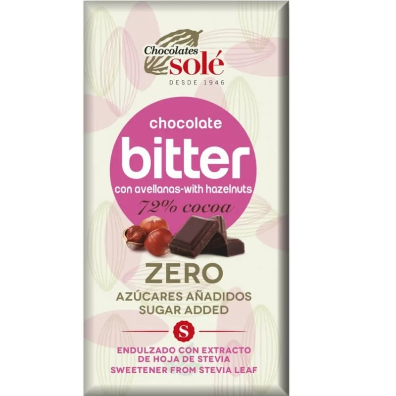 Ciocolata neagra cu alune de padure , cu stevie 72% cacao, 100g, Pronat — preț și oferte