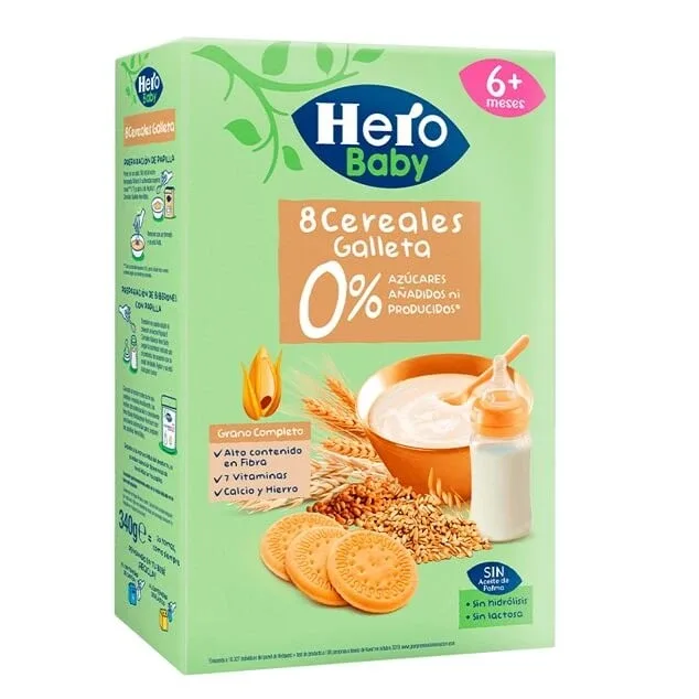 8 Cereale cu biscuiti, +6 luni, 340 gr, Hero Baby — preț și oferte