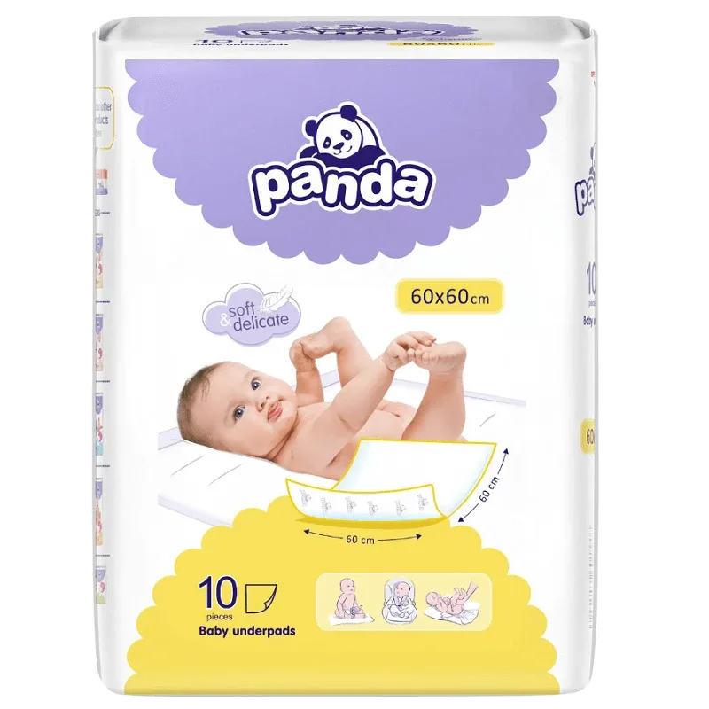 Aleze absorbante, 60x60 cm, 10 bucati, Panda — preț și oferte