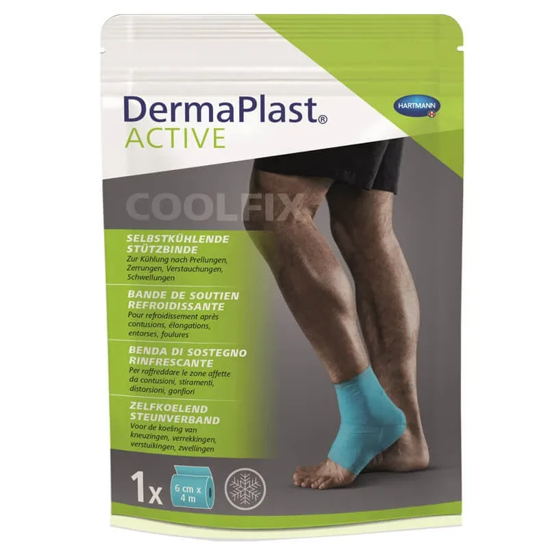 Bandaj elastic de susținere cu efect de răcire CoolFix DermaPlast Active, 6cmx4m, Hartmann — preț și oferte