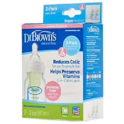 Biberoane standard pentru prematuri, +0luni, 2x60 ml, Dr. Browns — preț și oferte