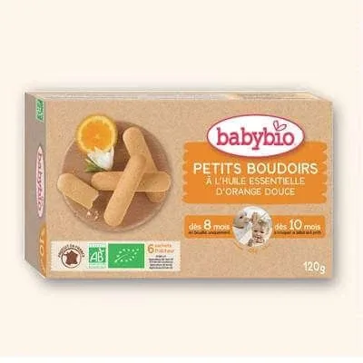Biscuiti Bio pentru dentitie cu ulei de portocal dulce, +8 luni, 120 g, BabyBio — preț și oferte