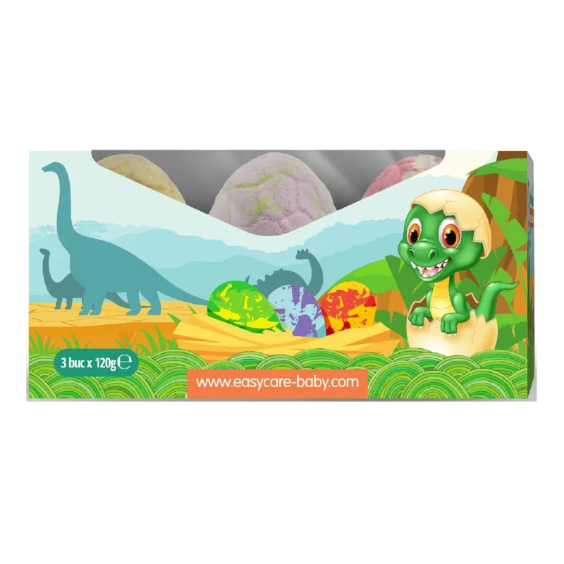 Bombe de baie ou de dinozaur cu suprize, 3 bucati, Easycare Baby — preț și oferte