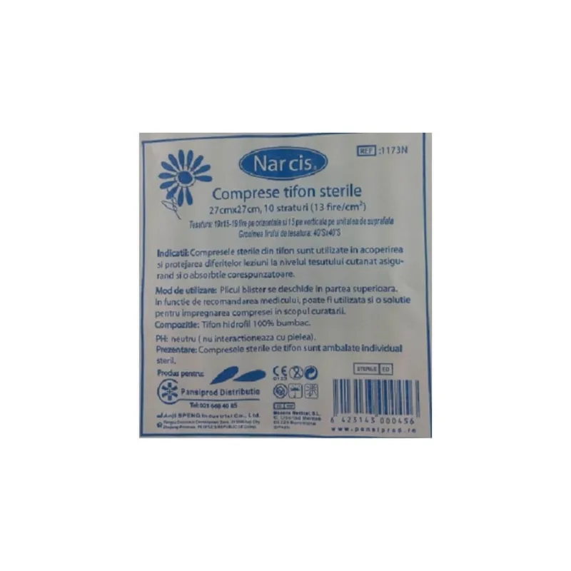 Comprese sterile din tifon, 27x27 cm, Narcis — preț și oferte