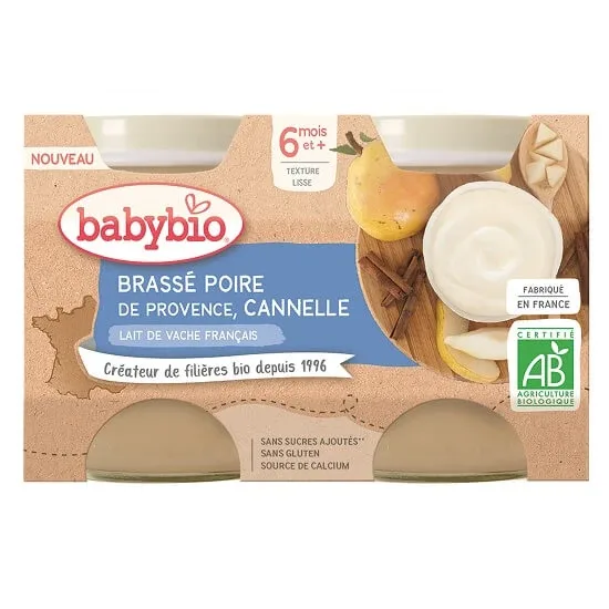 Crema de iaurt cu Pere si Scortisoara, 2x130 gr, BabyBio — preț și oferte