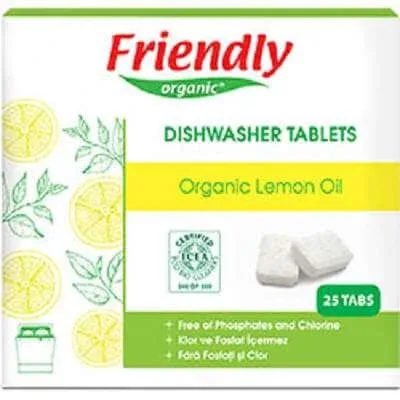 Detergent de vase automat, 450 g x 25 tablete, Friendly Organic — preț și oferte