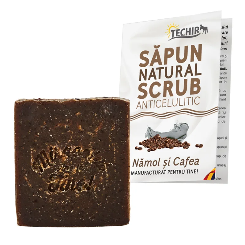 Sapun natural scrub anticelulitic namol si cafea,120g, Techir TECHIRGHIOL FARMA COSMETICS — preț și oferte