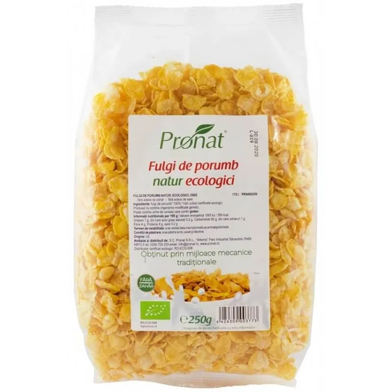 Fulgi de porumb Natur Eco, 250 gr, Pronat — preț și oferte