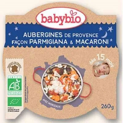 Meniu Vinete cu Parmezan si Macaroane,+15 luni, 260g, BabyBio — preț și oferte