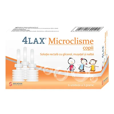 4 Lax Microclisme Copii, 6 unidoze – Solacium Solacium Pharma — preț și oferte