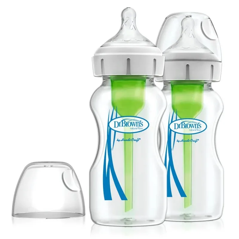 Pachet Biberoane din sticla cu gat larg, Optins+, 270 ml, Dr. Browns — preț și oferte