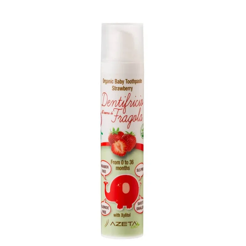 Pasta de dinti organica cu aroma de capsuni Toothpaste, 0-36 luni, 50 ml, Azeta Bio — preț și oferte