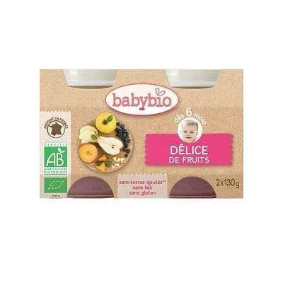Piure Bio Deliciu din fructe, +6 luni, 2x130g, BabyBio — preț și oferte