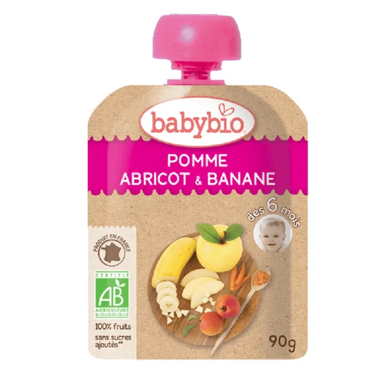 Piure din mere, caise și banane, 90 gr, Babybio — preț și oferte