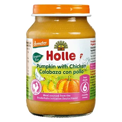 Piure Eco din dovleac si pui, +6 luni, 190 g, Holle Baby Food — preț și oferte
