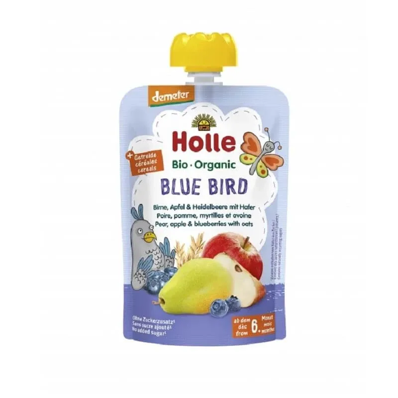 Piure Eco cu pere, mere, afine si ovaz, 100 g, Holle Holle Baby — preț și oferte