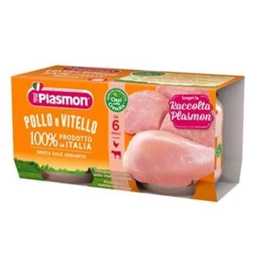Piure omogenizat cu pui si vitel, +6 luni, 2x 80g, Plasmon — preț și oferte
