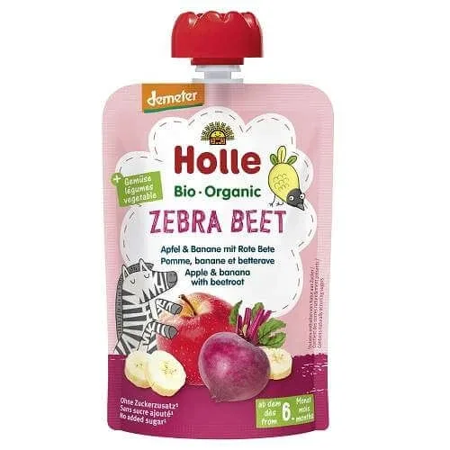 Piure Pouch Bio de banane si sfecla, +6 luni, 100 g, Holle Baby Food — preț și oferte