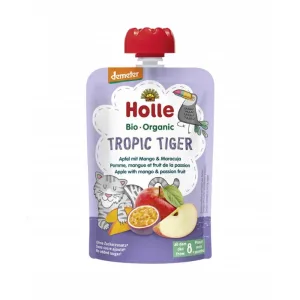 Piure Pouch Bio din mere cu mango si fructul pasiunii, 100 g, Holle Baby Food