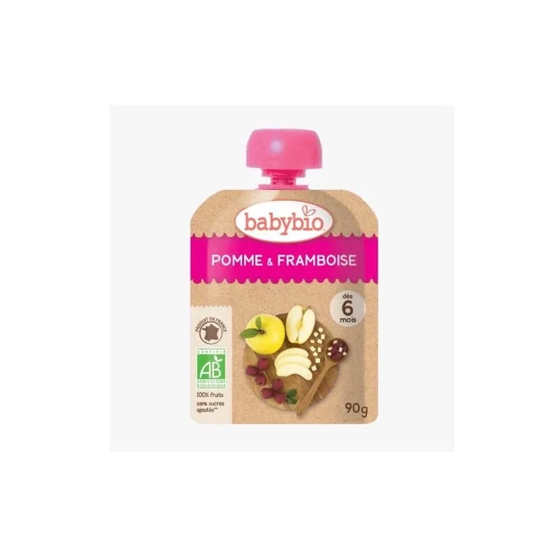 Piure Pouch de mar si zmeura, 90 gr, Babybio — preț și oferte