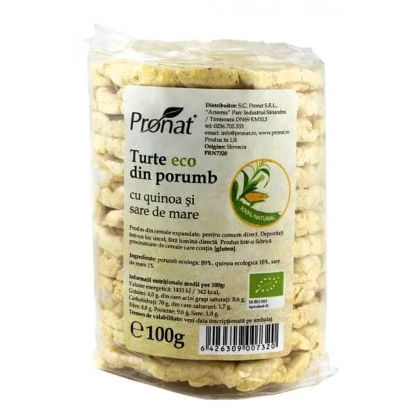Trute Eco din porumb cu quinoa si sare de mare, 100 gr, Pronat — preț și oferte