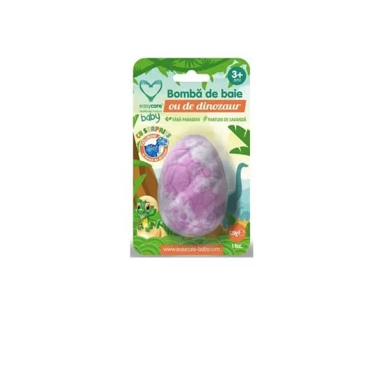 Bomba de baie efervescenta Ou de dinozaur cu supriza, 120 g, Easycare Baby — preț și oferte