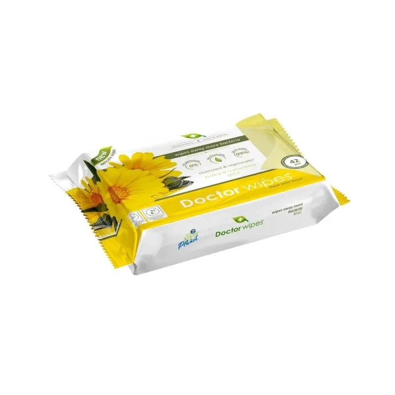 Hârtie igienică umedă cu extract de gălbenele, 42 bucăți, Doctor Wipe's   — preț și oferte