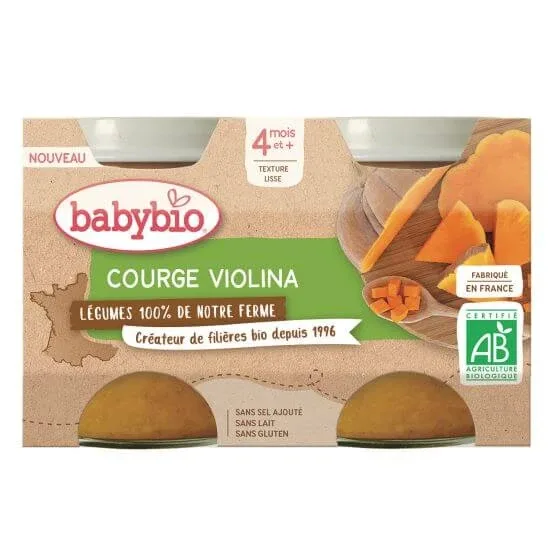 Piure de dovleac Violina eco, +4 luni, 2x130g Babybio — preț și oferte