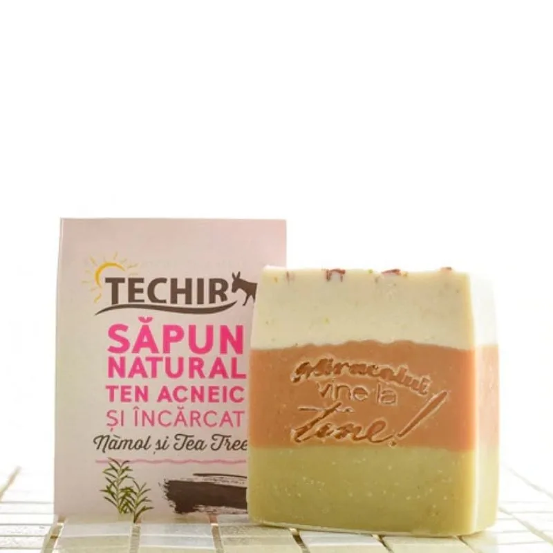 Sapun natural pentru ten acneic si incarcat, 120 g, Techir TECHIRGHIOL FARMA COSMETICS — preț și oferte