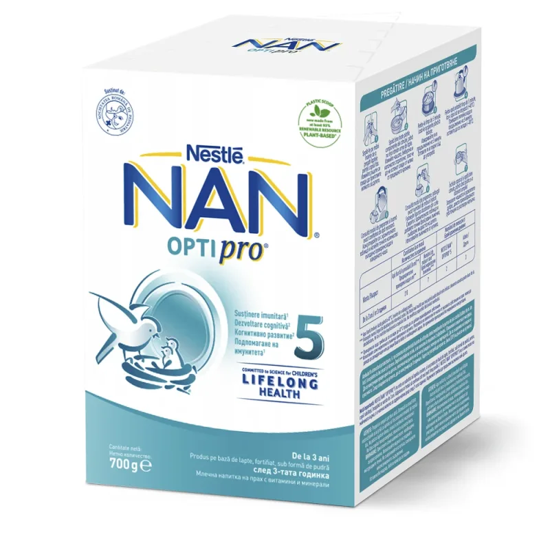 Formulă de lapte praf Nan 5 Optipro, +3 ani, 700 gr, Nestlé — preț și oferte
