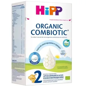 Lapte praf formulă de continuare Organic Combiotic 2, +6 luni, 800 gr, Hipp 