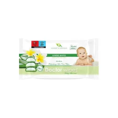 Servetele umede cu aloe vera Jumbo Pack, 72 buc, Doctor Wipes — preț și oferte