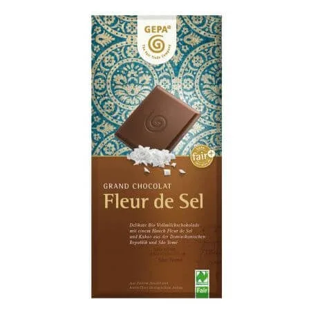 Ciocolata Bio cu lapte si sare Fleur de Sel, 100 g, Gepa — preț și oferte