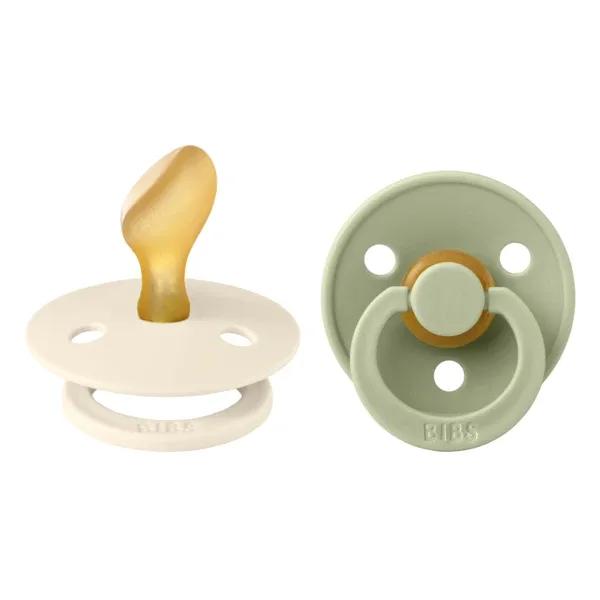 Set 2 suzete cu tetina anatomica Colour Latex, +6 luni, Ivory - Sage, Bibs — preț și oferte