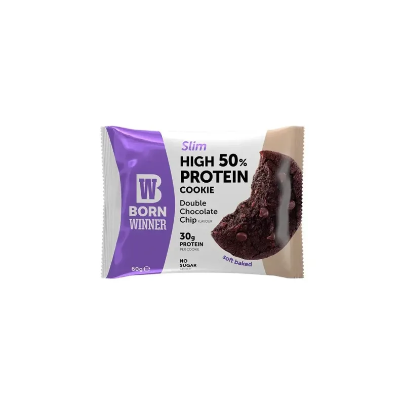 Biscuiti proteici cu pepite de ciocolata, 60 g, Born Winner — preț și oferte