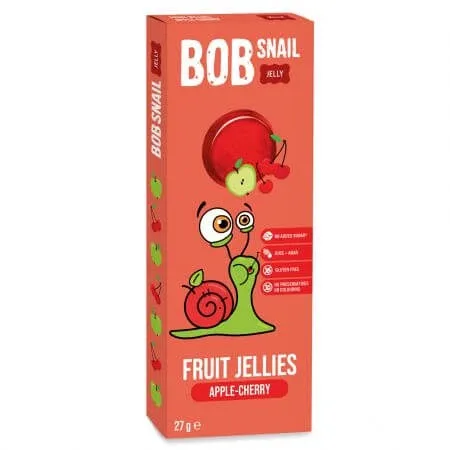 Jeleu natural din mere si cirese, 27 g, Bob Snail — preț și oferte