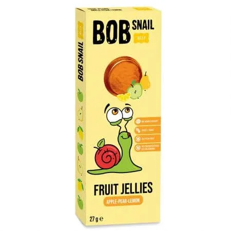 Jeleu natural din mere, pere si lamaie, 27 g, Bob Snail — preț și oferte